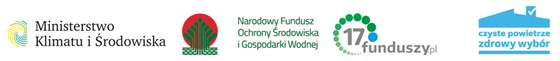 4 logotypy w tym Ministerstwa Klimatu i Środowiska oraz NFOŚiGW