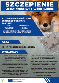 plakat informujący o jesiennej akcji szczepienia lisów